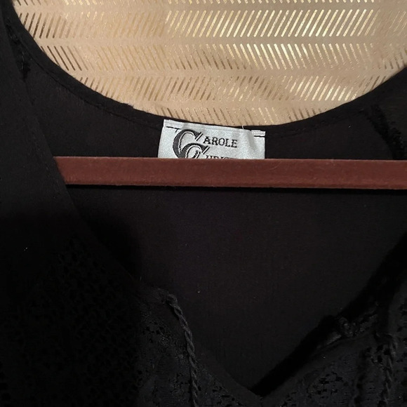 CAROL CHRISTIAN~DARK BLACK~TUNIC/TOP~LINED~ SMALL - Picture 6 of 7